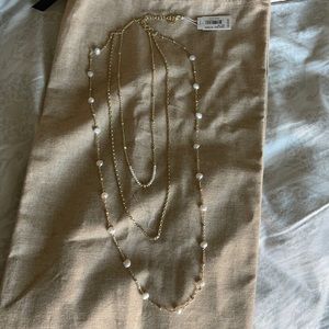 NWT Kendra Scott Scarlet Multi Strand Necklace in White Pearl